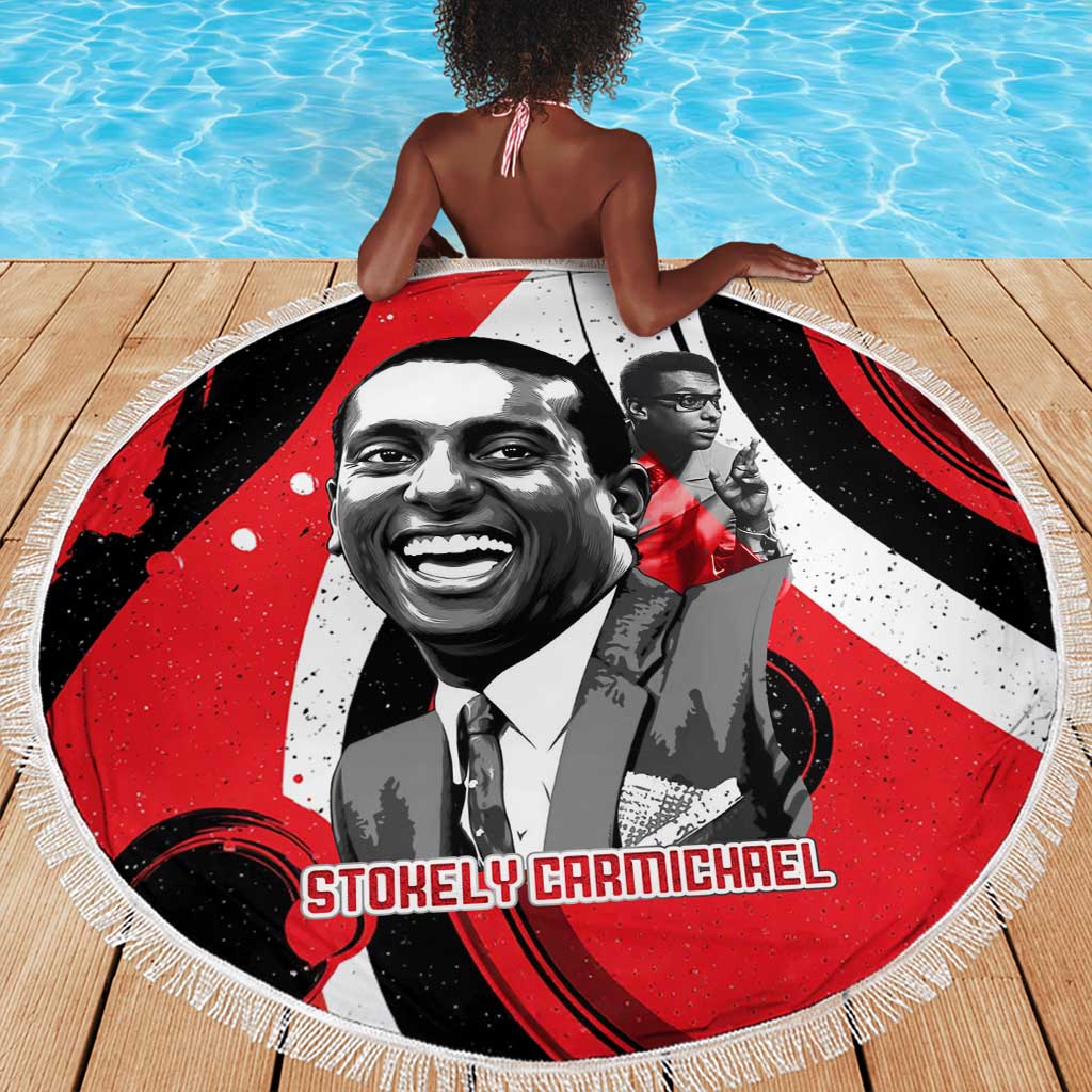 Stokely Carmichael Beach Blanket Abstract Design Black Power Text Civil Rights Activist - African Pride
