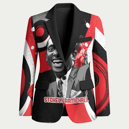 Stokely Carmichael Blazer Abstract Design Black Power Text Civil Rights Activist - African Pride