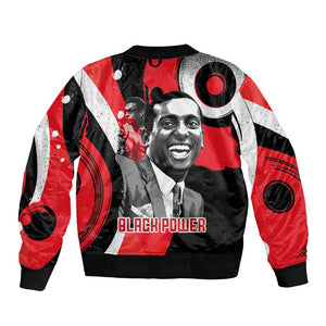 Stokely Carmichael Bomber Jacket Abstract Design Black Power Text Civil Rights Activist - African Pride