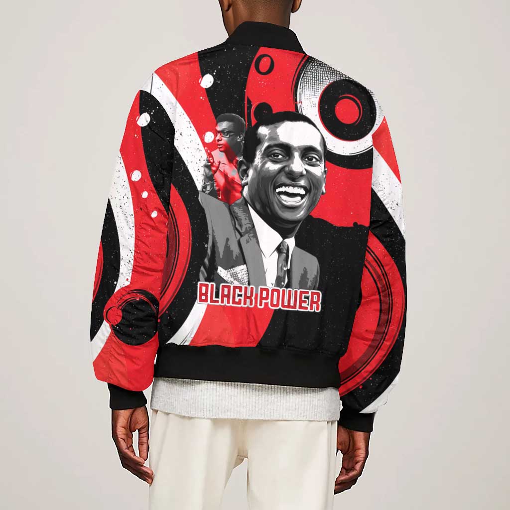 Stokely Carmichael Bomber Jacket Abstract Design Black Power Text Civil Rights Activist - African Pride