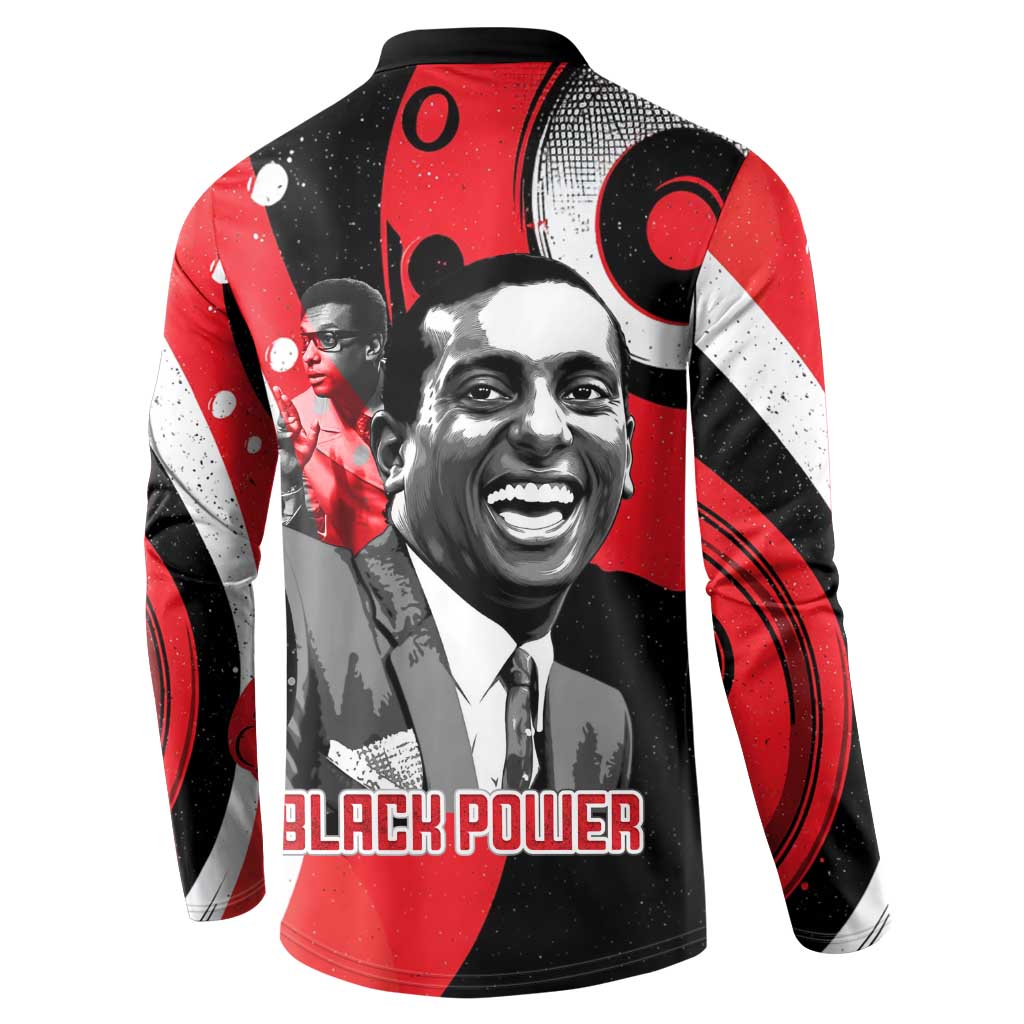 Stokely Carmichael Button Sweatshirt Abstract Design Black Power Text Civil Rights Activist