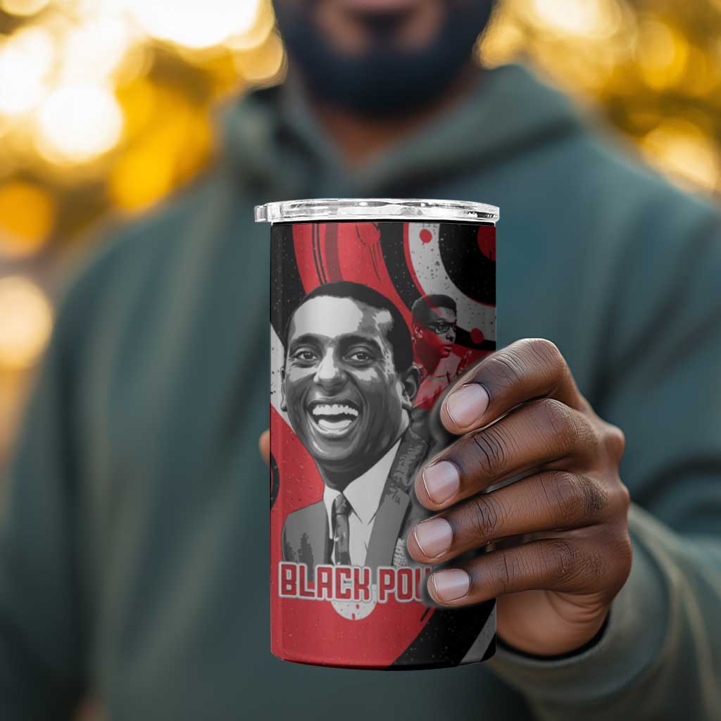 Stokely Carmichael 4 in 1 Can Cooler Tumbler Abstract Design Black Power Text Civil Rights Activist - African Pride