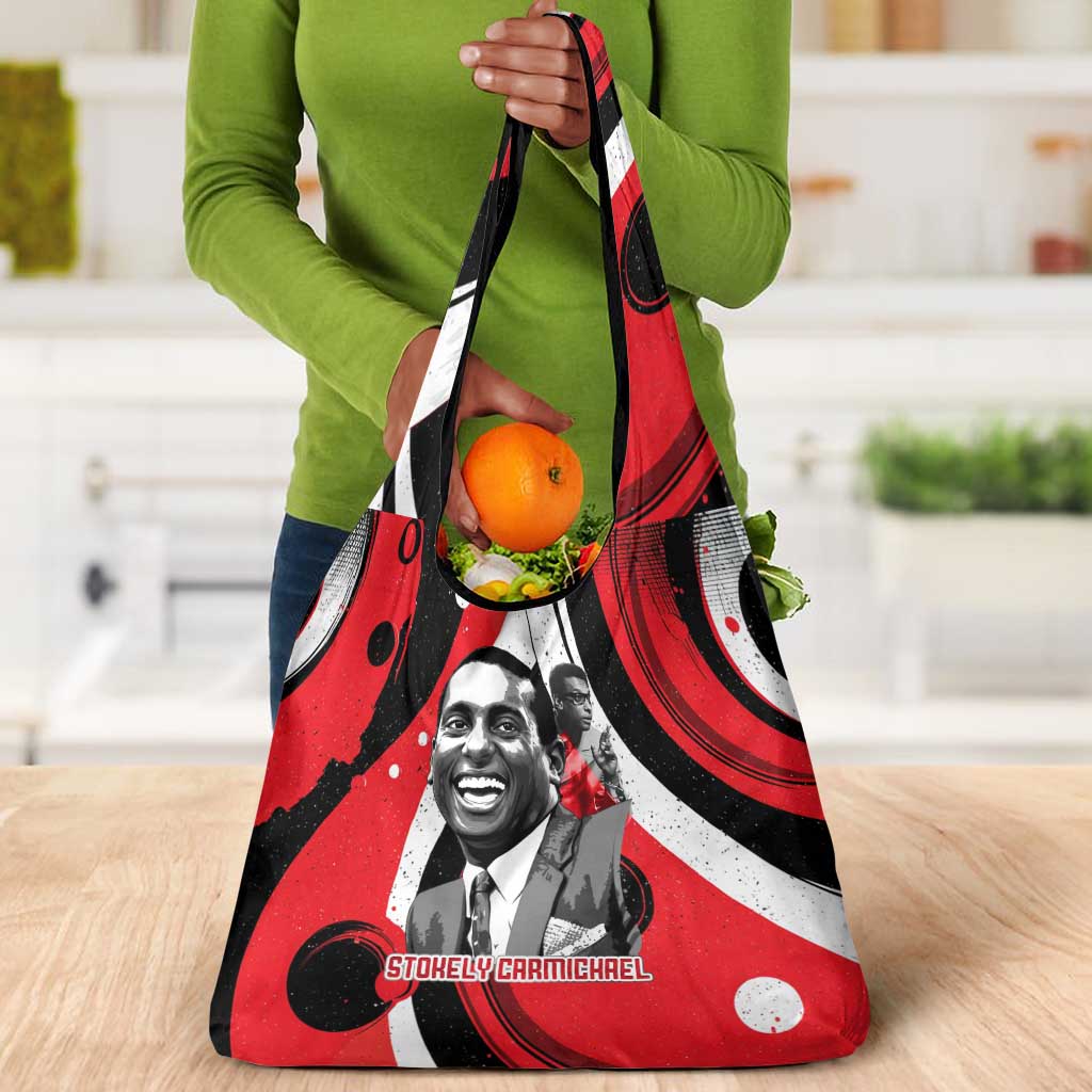 Stokely Carmichael Grocery Bag Abstract Design Black Power Text Civil Rights Activist - African Pride