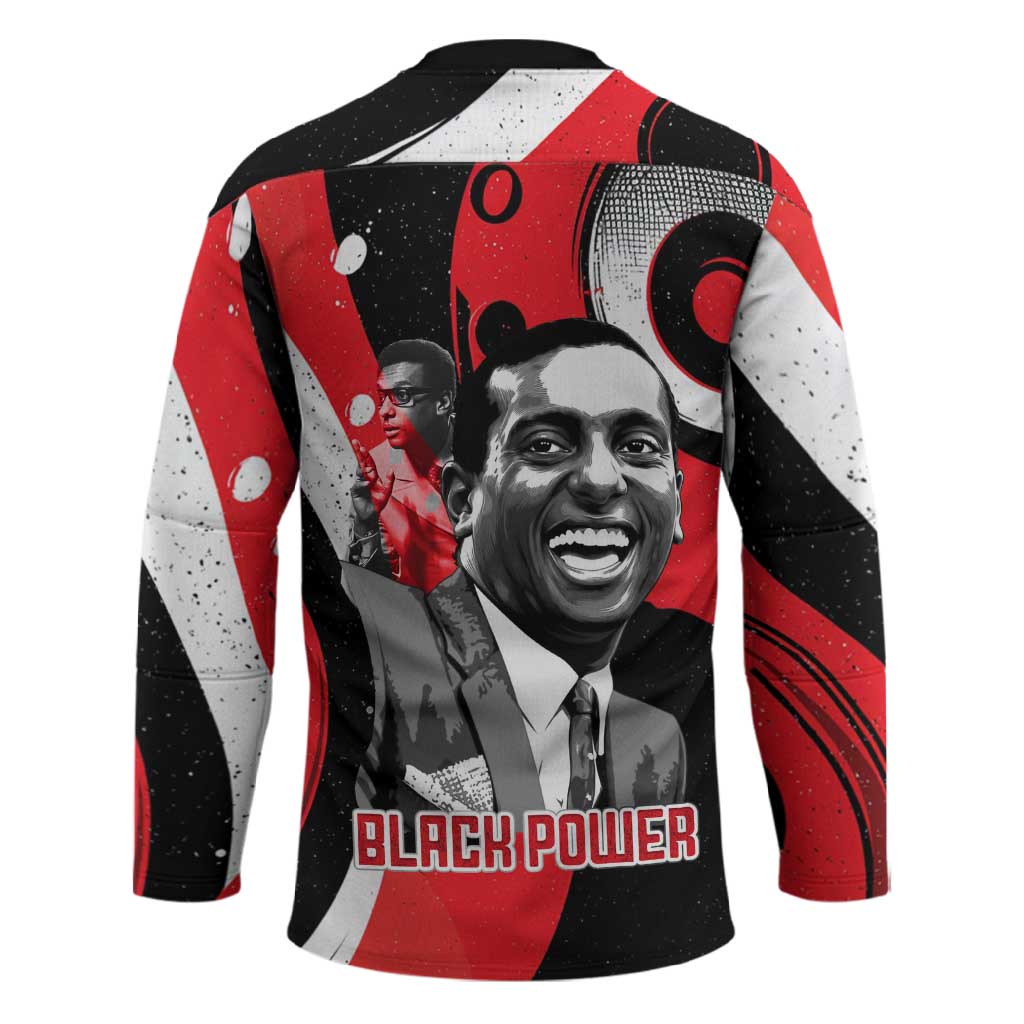Stokely Carmichael Hockey Jersey Abstract Design Black Power Text Civil Rights Activist - African Pride