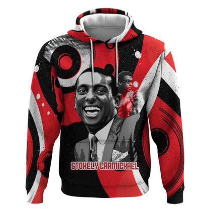 Stokely Carmichael Hoodie Abstract Design Black Power Text Civil Rights Activist - African Pride