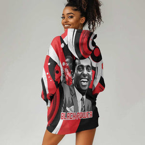 Stokely Carmichael Hoodie Dress Abstract Design Black Power Text Civil Rights Activist - African Pride