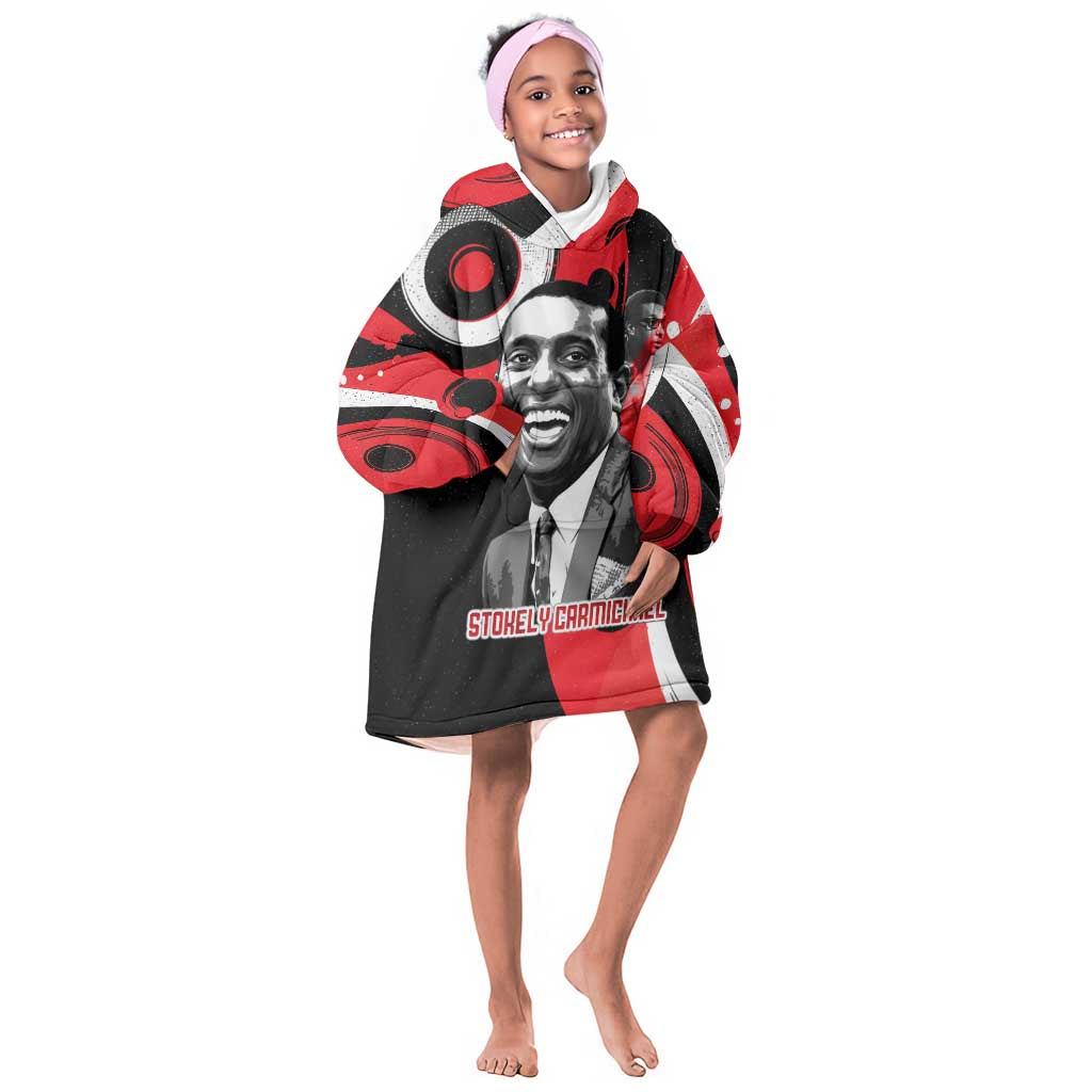 Stokely Carmichael Kid Wearable Blanket Hoodie Abstract Design Black Power Text Civil Rights Activist - African Pride