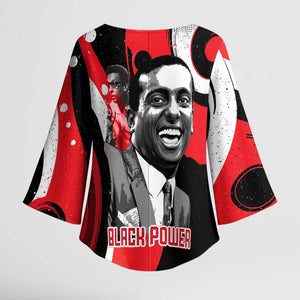 Stokely Carmichael Kimono Sleeve Blouse Abstract Design Black Power Text Civil Rights Activist - African Pride