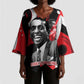 Stokely Carmichael Kimono Sleeve Blouse Abstract Design Black Power Text Civil Rights Activist - African Pride