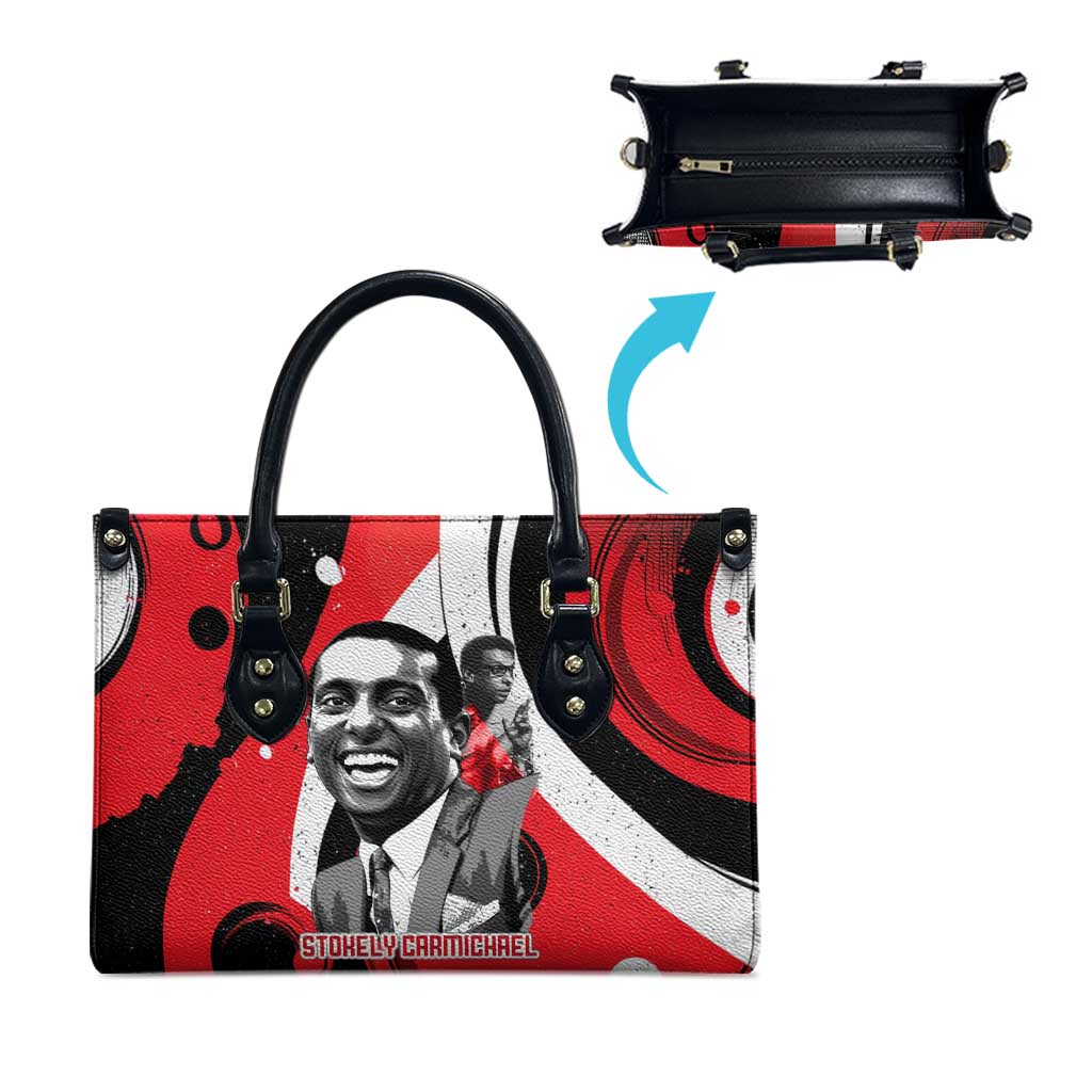 Stokely Carmichael Leather Bag Abstract Design Black Power Text Civil Rights Activist - African Pride