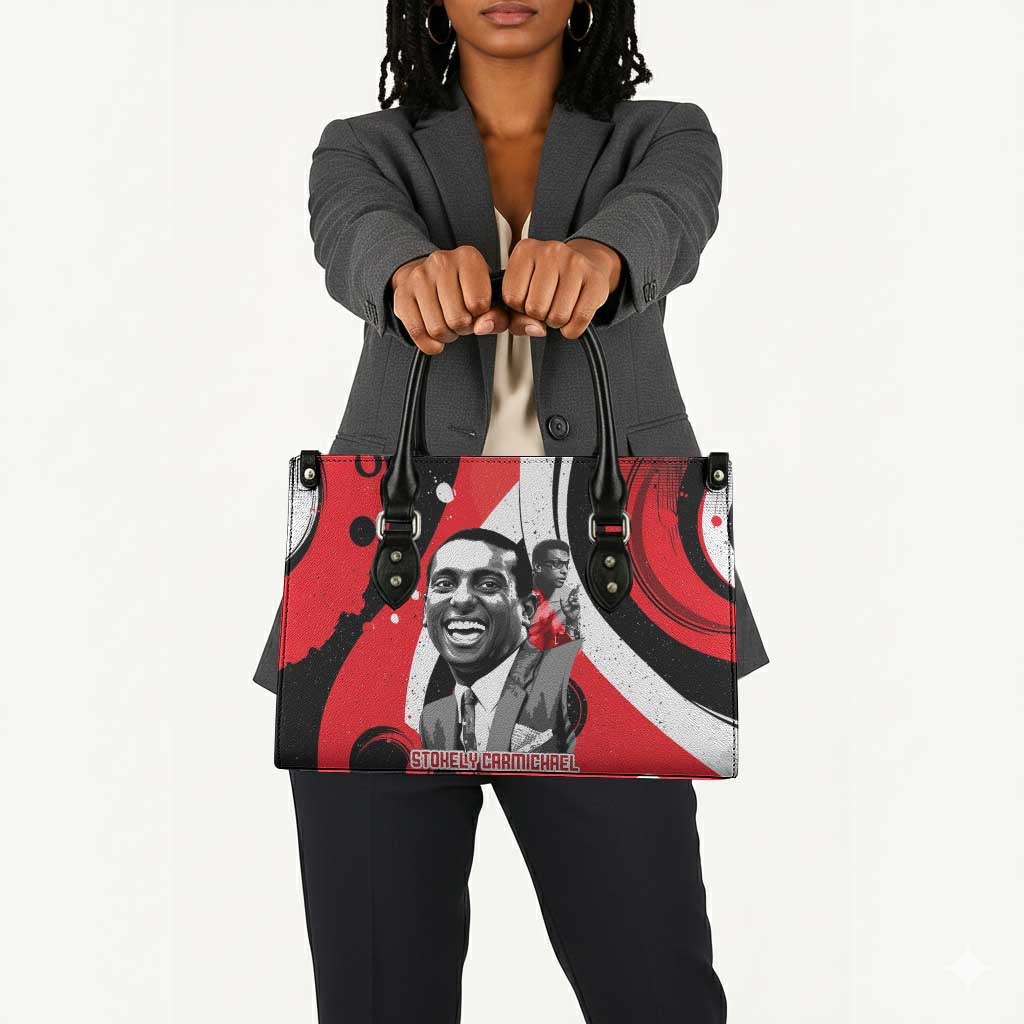 Stokely Carmichael Leather Bag Abstract Design Black Power Text Civil Rights Activist - African Pride