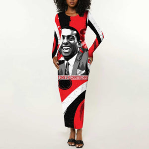 Stokely Carmichael Long Sleeve Bodycon Dress Abstract Design Black Power Text Civil Rights Activist - African Pride
