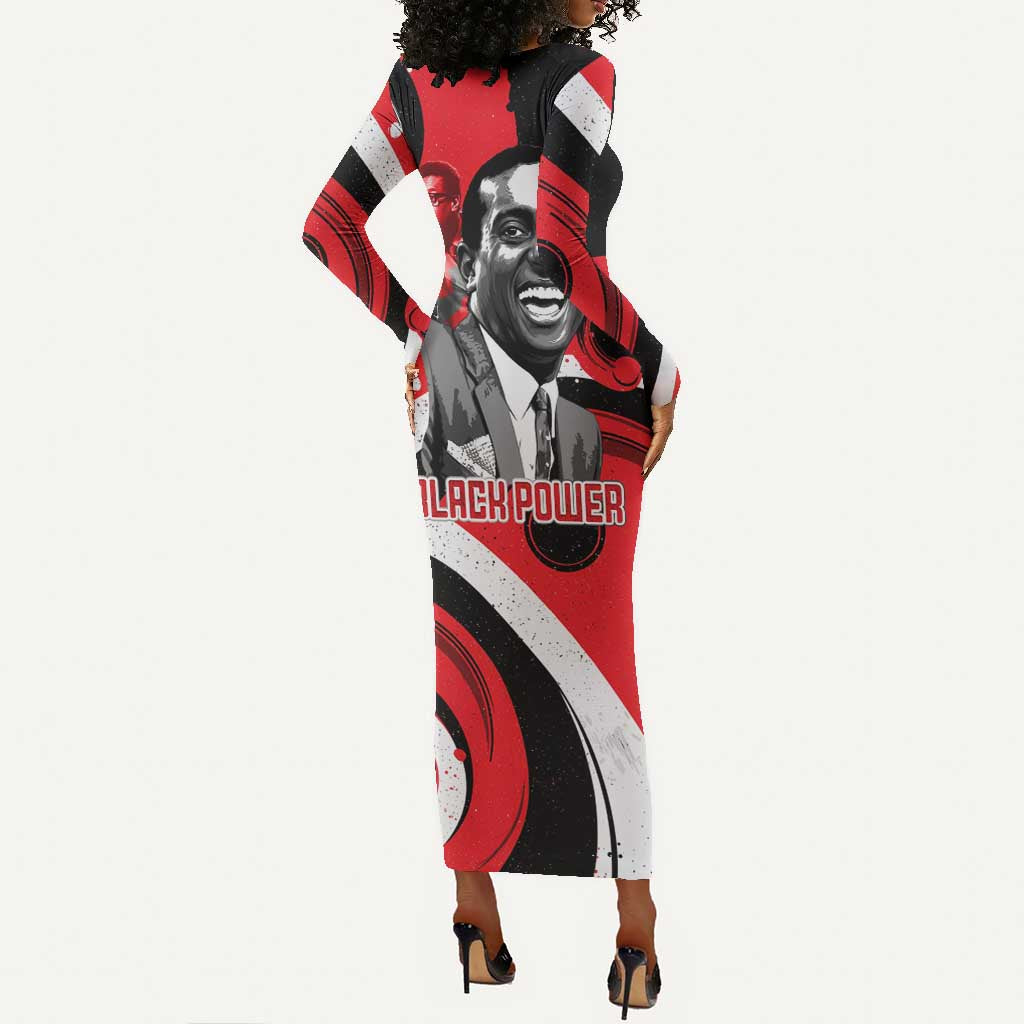 Stokely Carmichael Long Sleeve Bodycon Dress Abstract Design Black Power Text Civil Rights Activist - African Pride