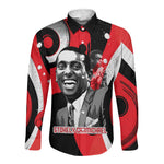 Stokely Carmichael Long Sleeve Button Shirt Abstract Design Black Power Text Civil Rights Activist - African Pride
