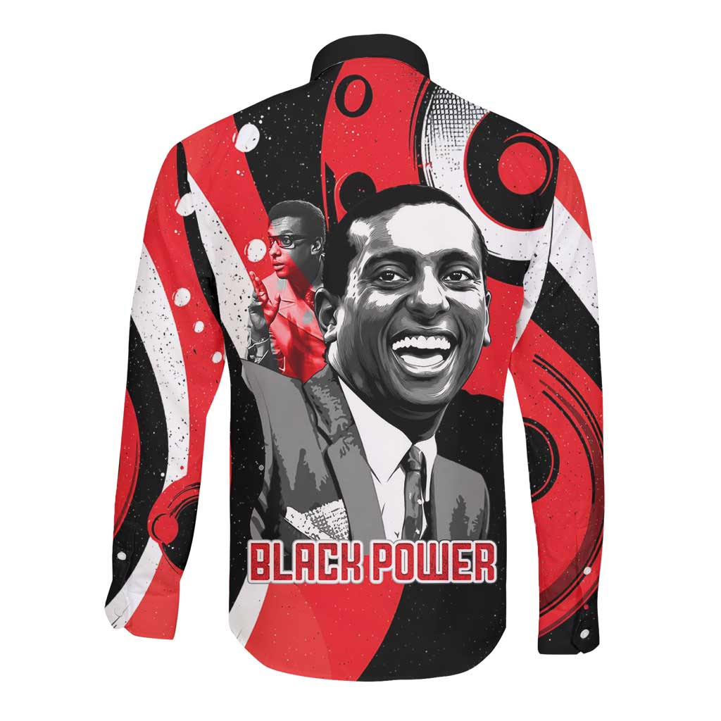 Stokely Carmichael Long Sleeve Button Shirt Abstract Design Black Power Text Civil Rights Activist - African Pride