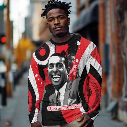 Stokely Carmichael Long Sleeve Shirt Abstract Design Black Power Text Civil Rights Activist - African Pride