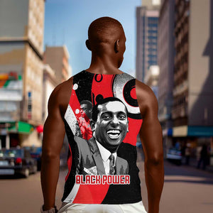 Stokely Carmichael Men Tank Top Abstract Design Black Power Text Civil Rights Activist - African Pride