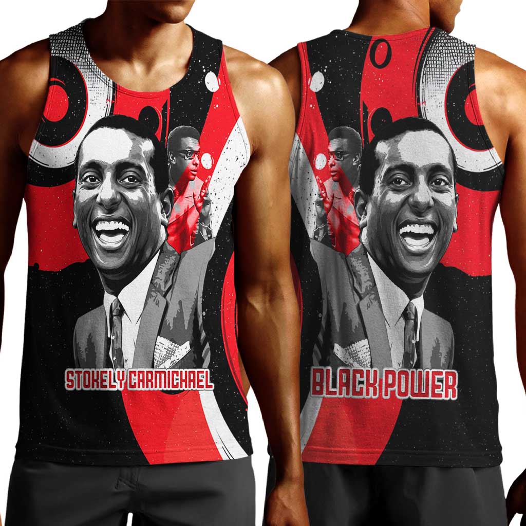 Stokely Carmichael Men Tank Top Abstract Design Black Power Text Civil Rights Activist - African Pride