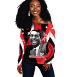 Stokely Carmichael Off Shoulder Sweater Abstract Design Black Power Text Civil Rights Activist - African Pride