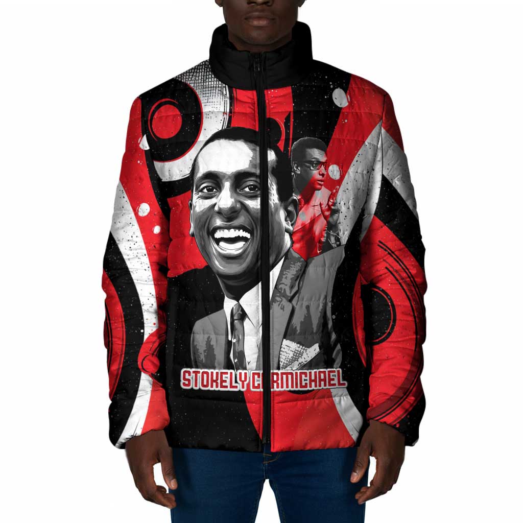 Stokely Carmichael Padded Jacket Abstract Design Black Power Text Civil Rights Activist - African Pride