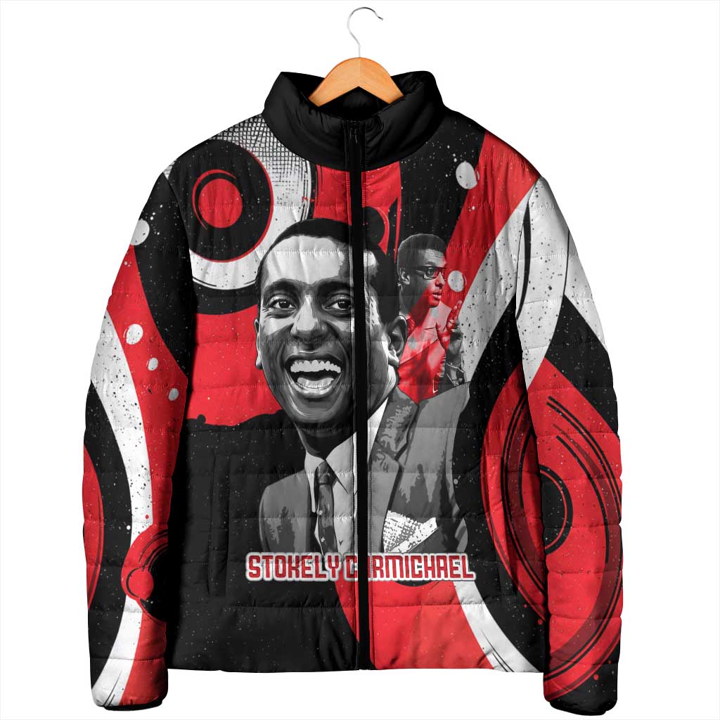 Stokely Carmichael Padded Jacket Abstract Design Black Power Text Civil Rights Activist - African Pride