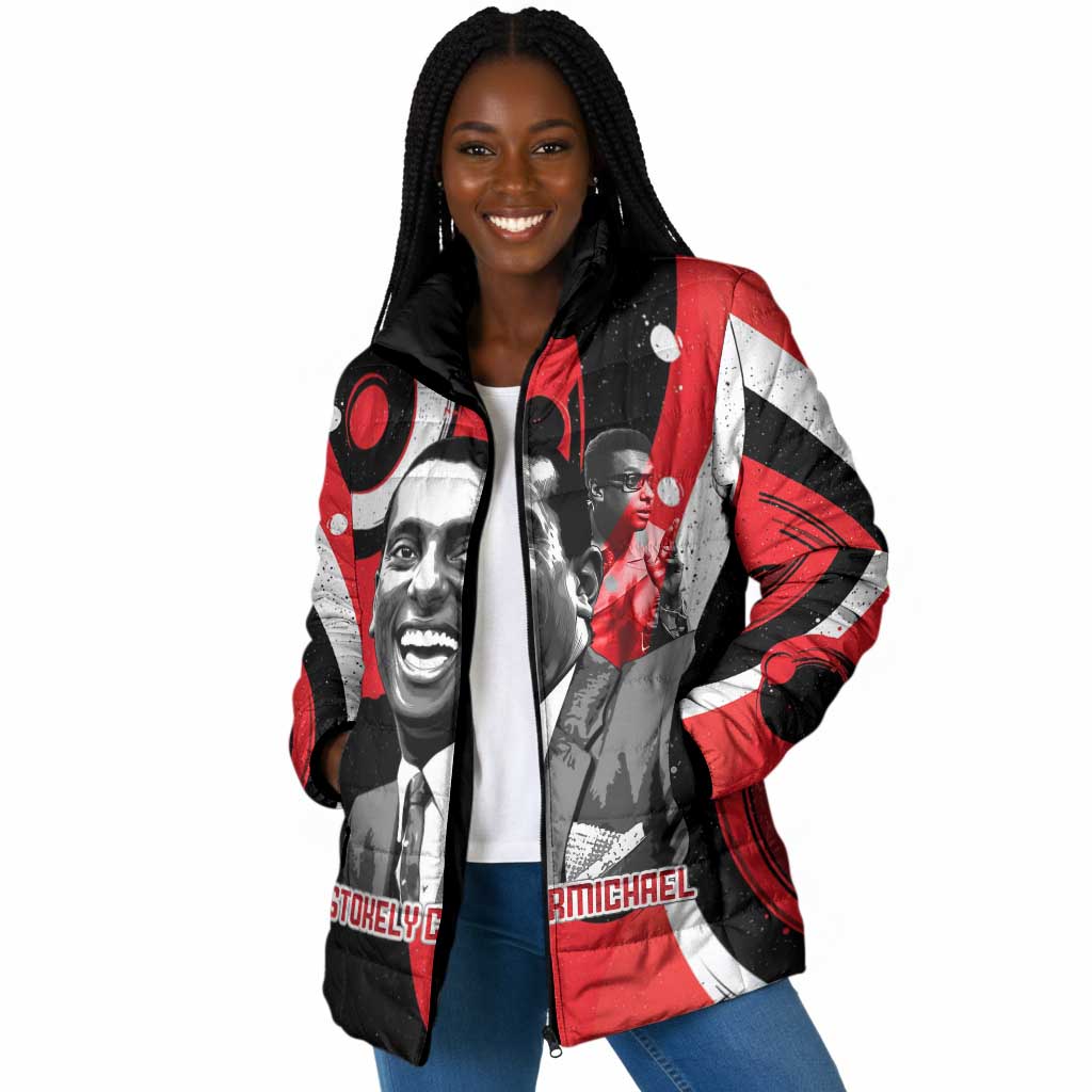 Stokely Carmichael Padded Jacket Abstract Design Black Power Text Civil Rights Activist - African Pride