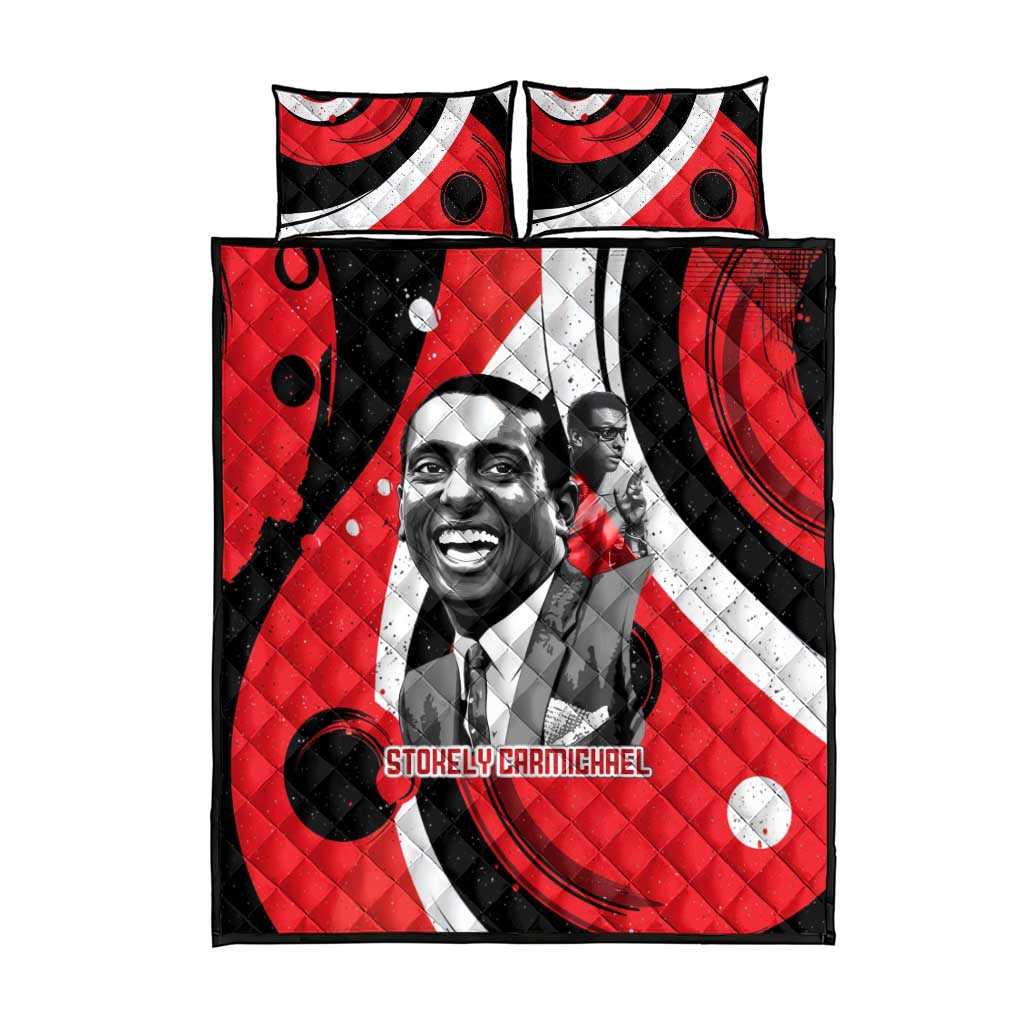 Stokely Carmichael Quilt Bed Set Abstract Design Black Power Text Civil Rights Activist - African Pride