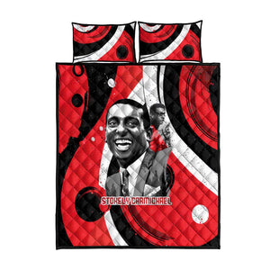 Stokely Carmichael Quilt Bed Set Abstract Design Black Power Text Civil Rights Activist - African Pride