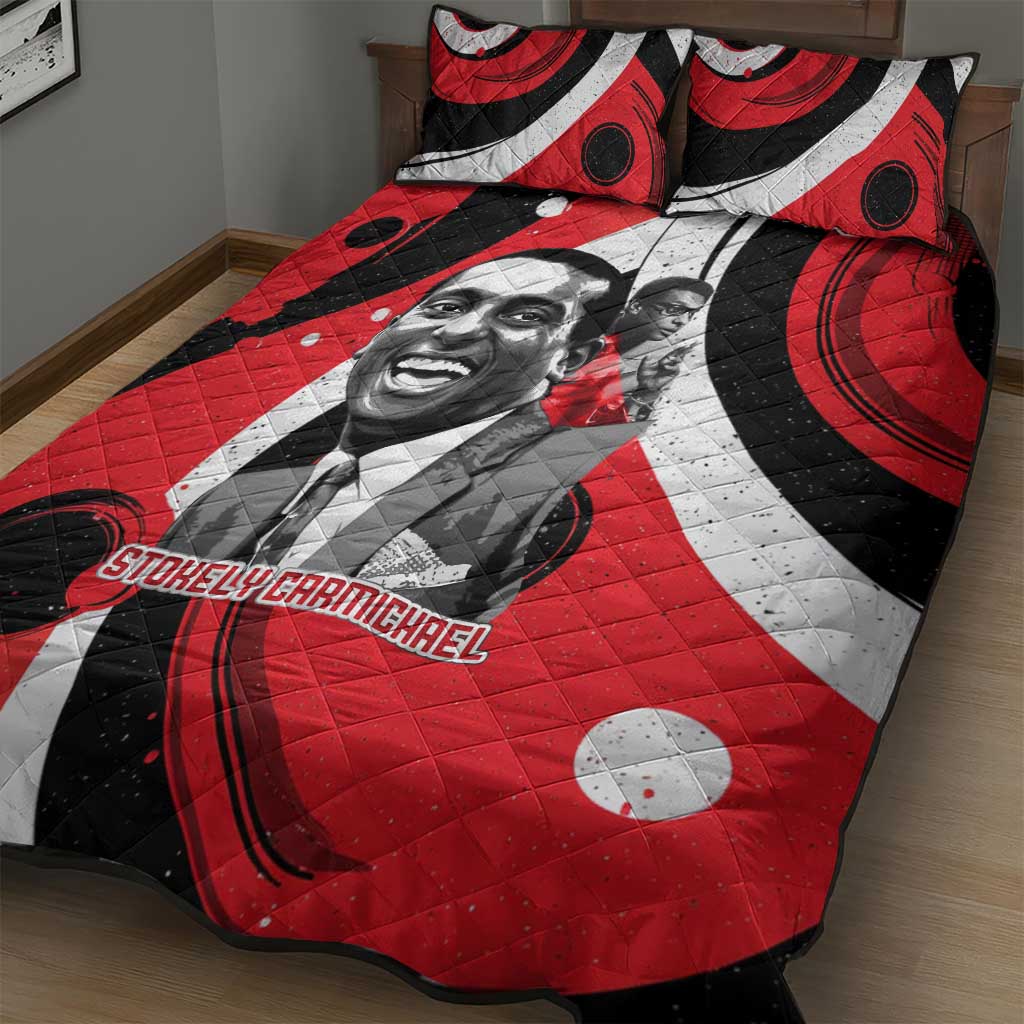 Stokely Carmichael Quilt Bed Set Abstract Design Black Power Text Civil Rights Activist - African Pride