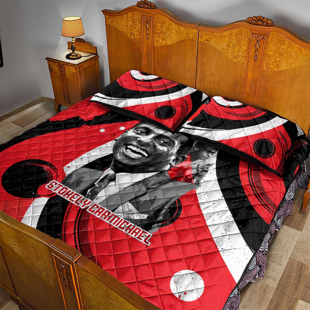 Stokely Carmichael Quilt Bed Set Abstract Design Black Power Text Civil Rights Activist - African Pride