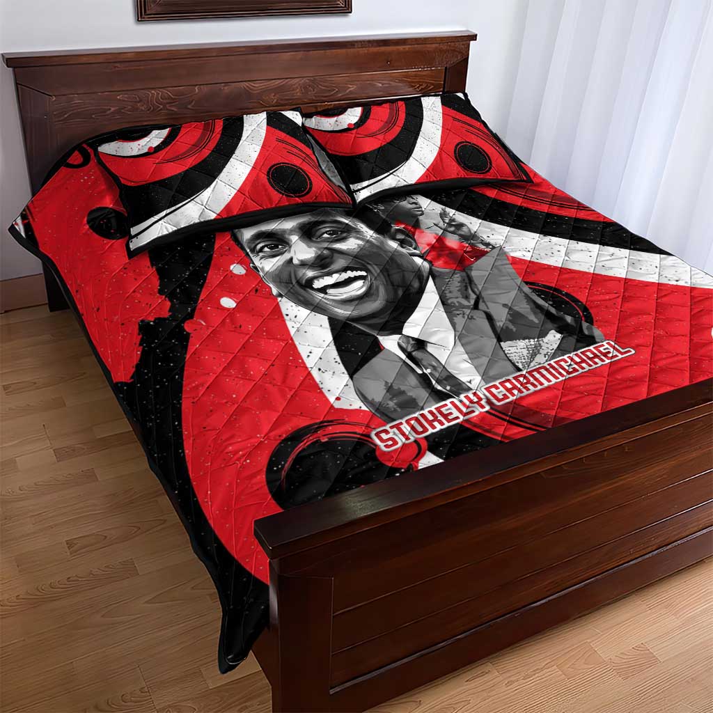 Stokely Carmichael Quilt Bed Set Abstract Design Black Power Text Civil Rights Activist - African Pride