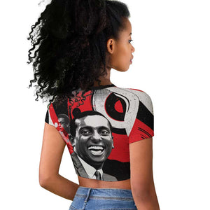 Stokely Carmichael Raglan Cropped T shirt Abstract Design Black Power Text Civil Rights Activist - African Pride
