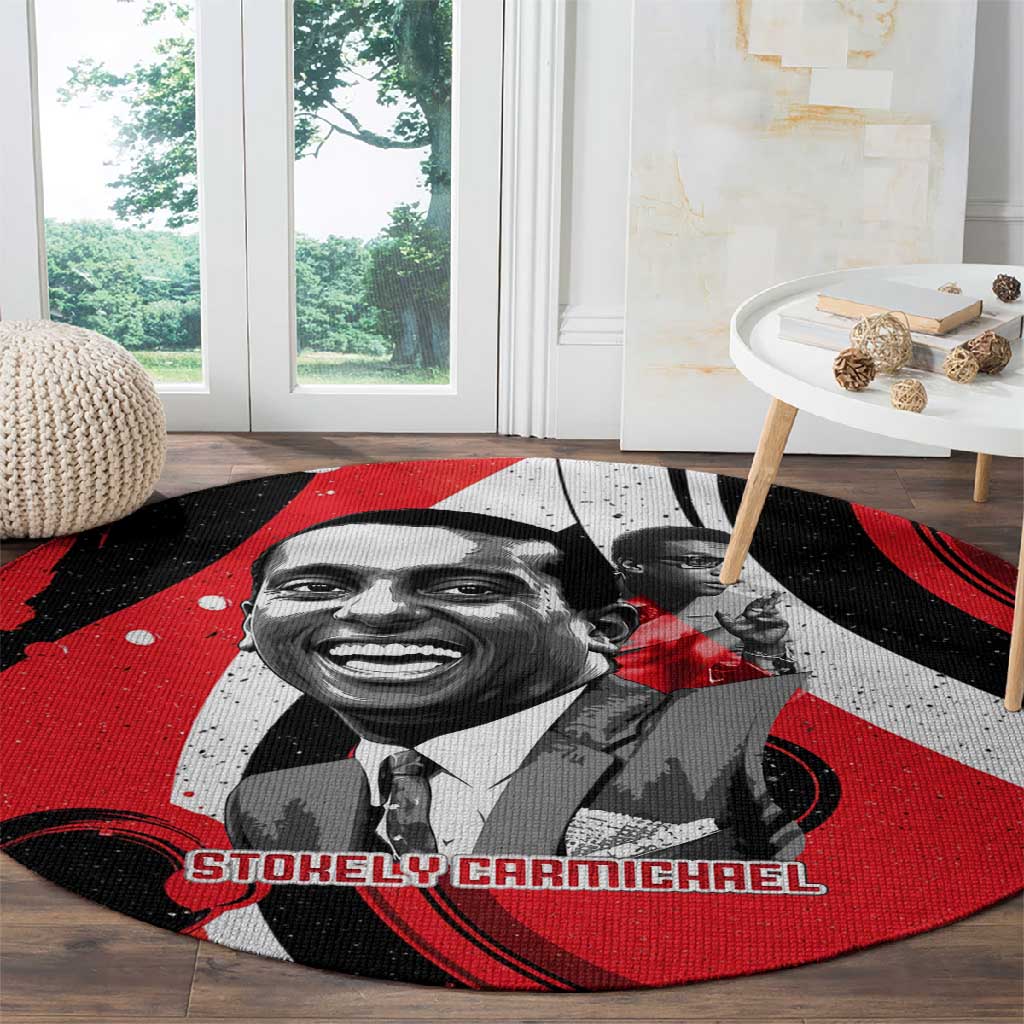 Stokely Carmichael Round Carpet Abstract Design Black Power Text Civil Rights Activist - African Pride