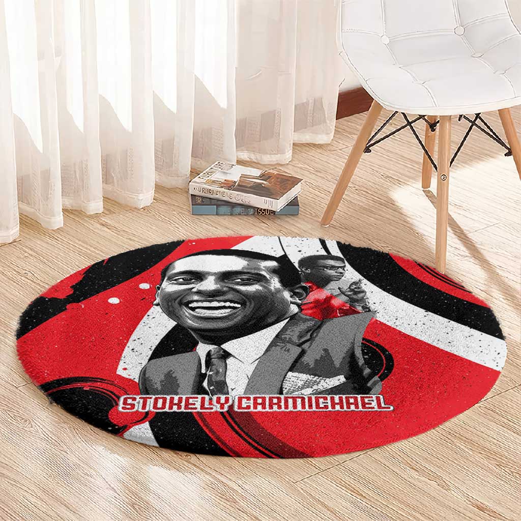Stokely Carmichael Round Carpet Abstract Design Black Power Text Civil Rights Activist - African Pride