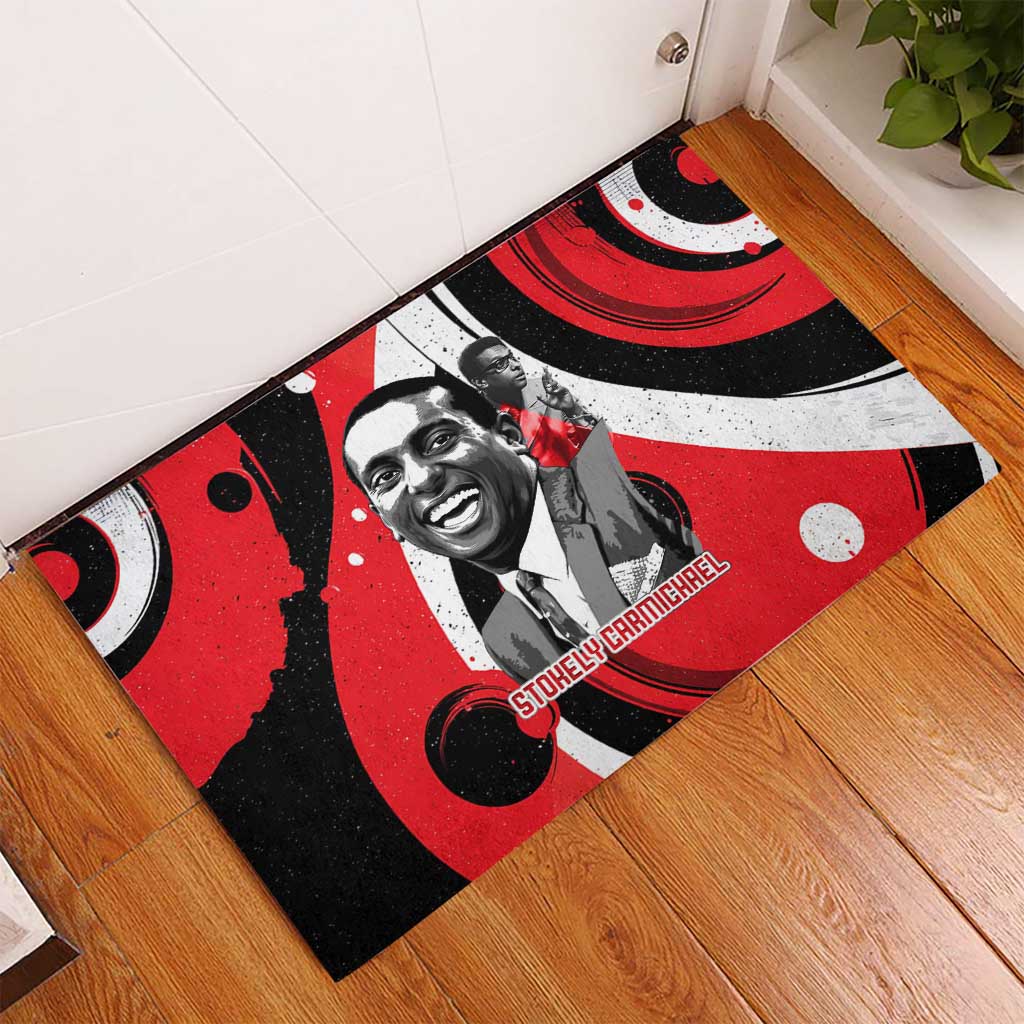 Stokely Carmichael Rubber Doormat Abstract Design Black Power Text Civil Rights Activist - African Pride