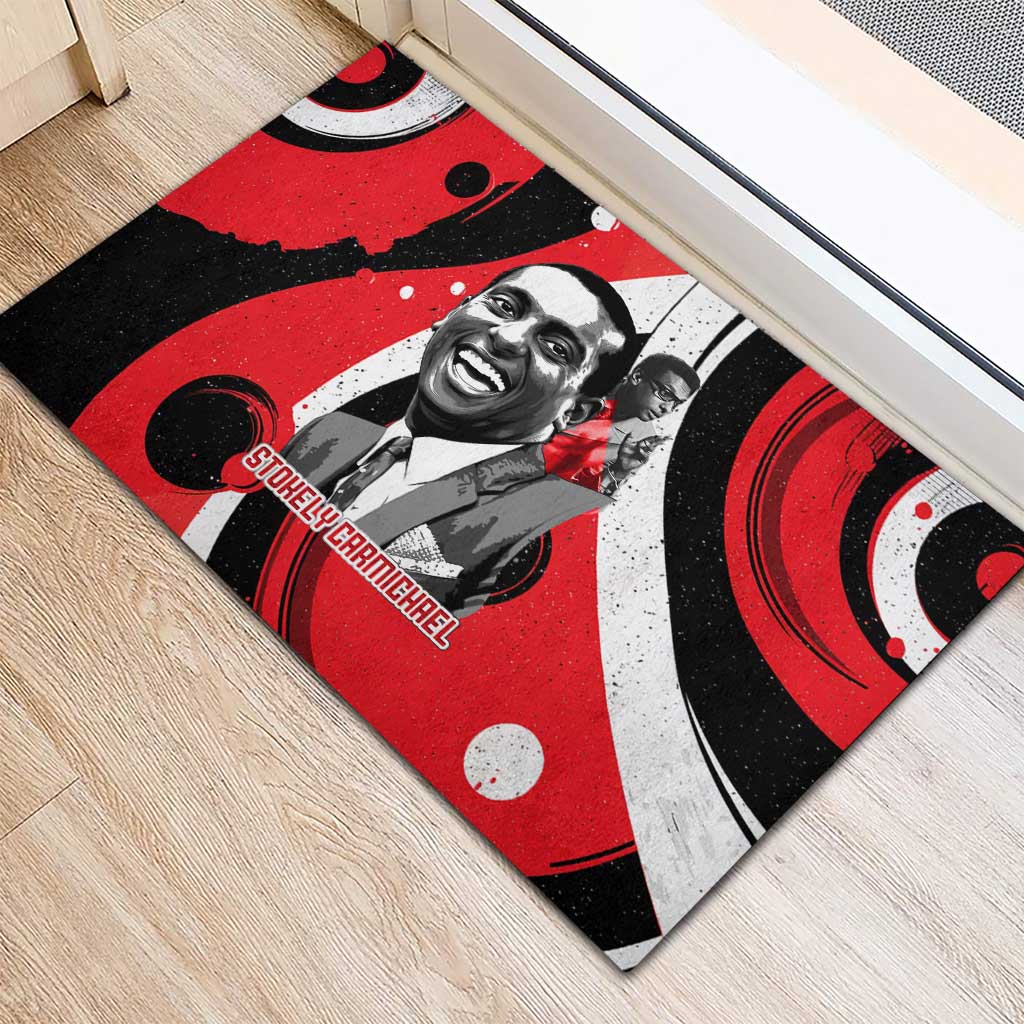 Stokely Carmichael Rubber Doormat Abstract Design Black Power Text Civil Rights Activist - African Pride