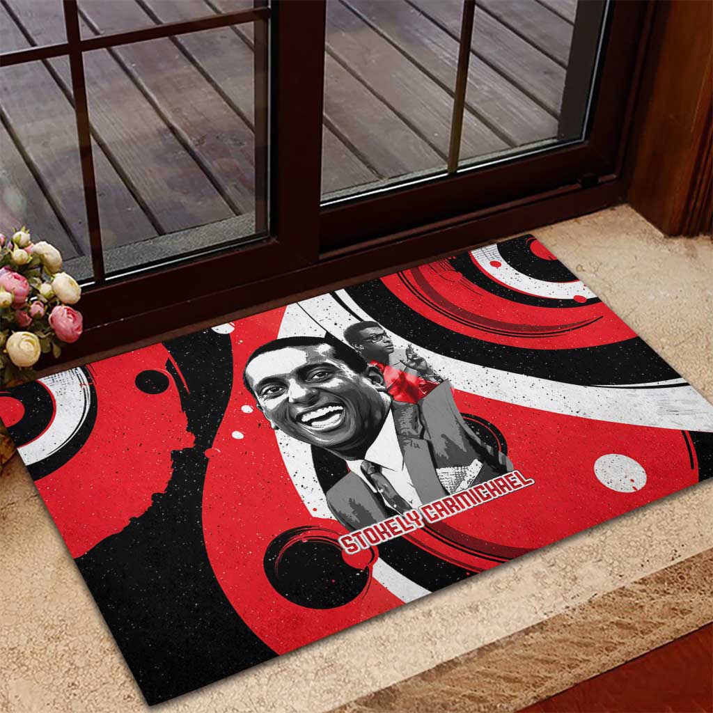 Stokely Carmichael Rubber Doormat Abstract Design Black Power Text Civil Rights Activist - African Pride