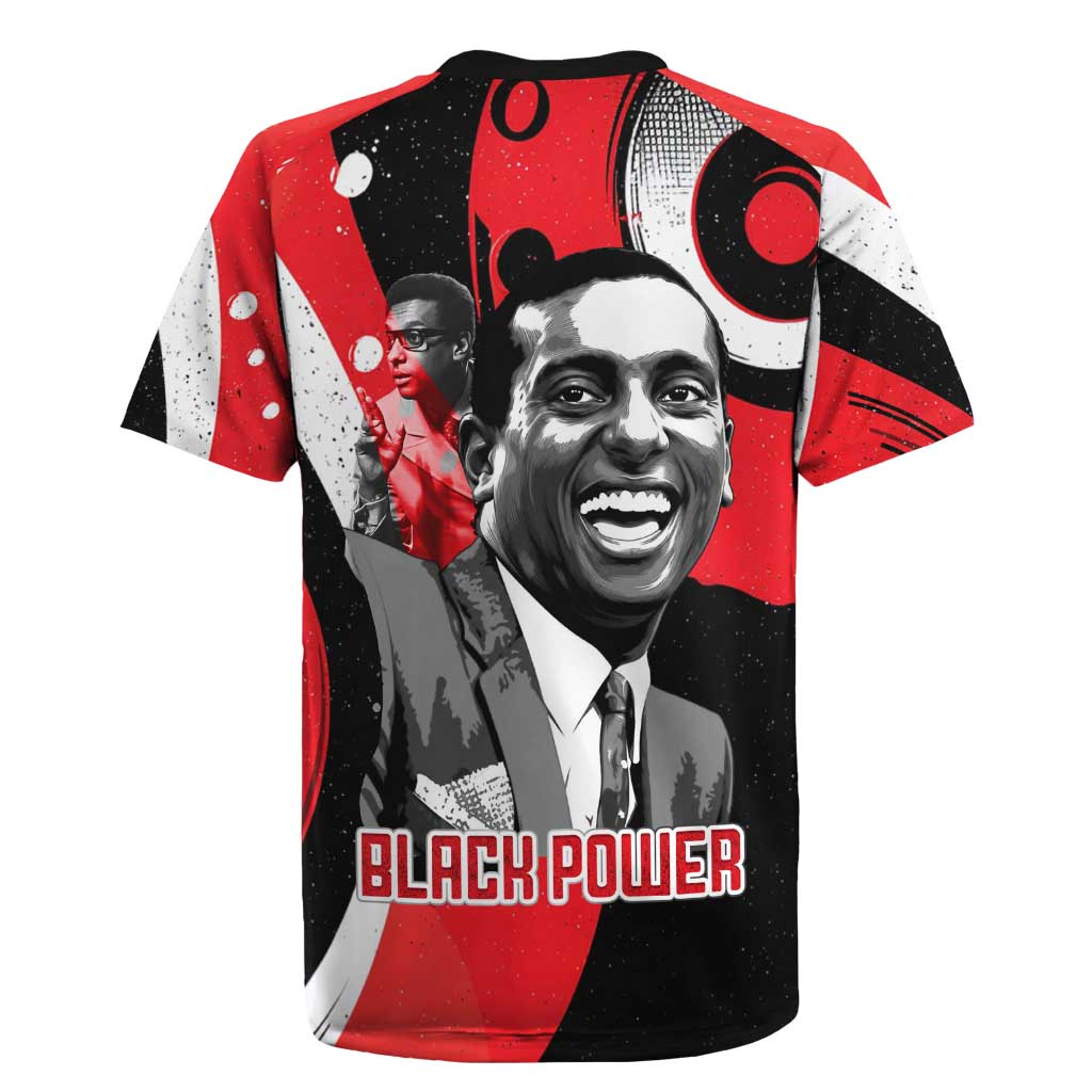 Stokely Carmichael Rugby Jersey Abstract Design Black Power Text Civil Rights Activist - African Pride