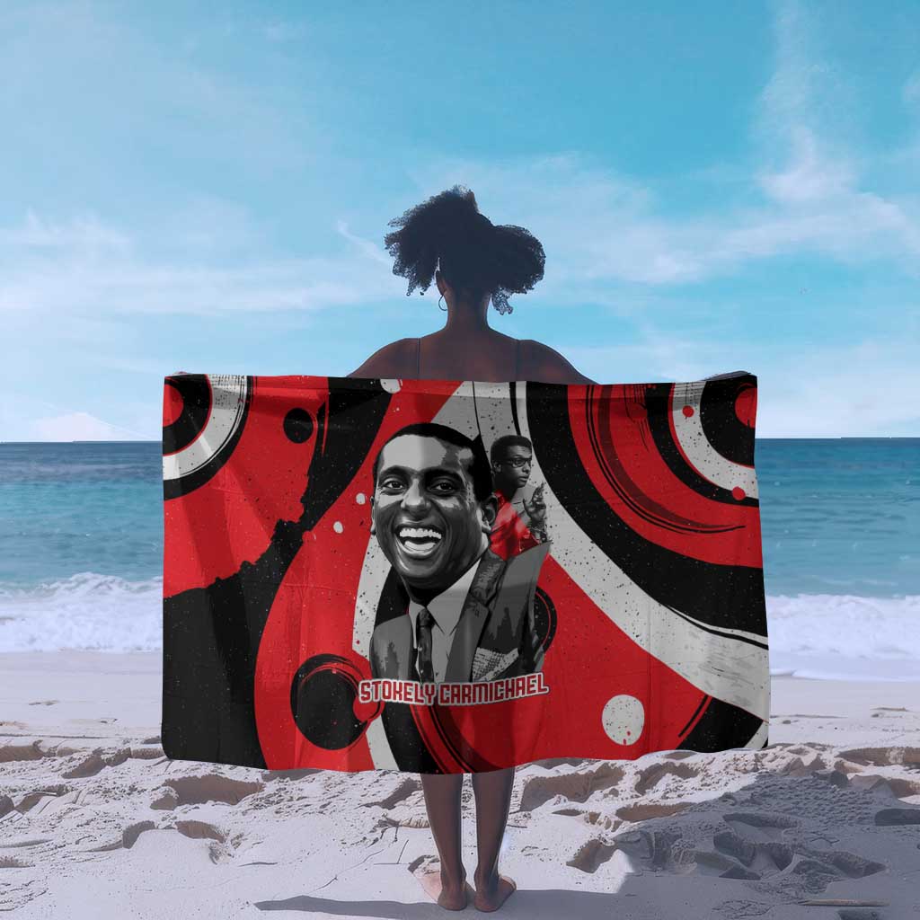 Stokely Carmichael Sarong Abstract Design Black Power Text Civil Rights Activist - African Pride