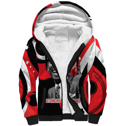 Stokely Carmichael Sherpa Hoodie Abstract Design Black Power Text Civil Rights Activist - African Pride