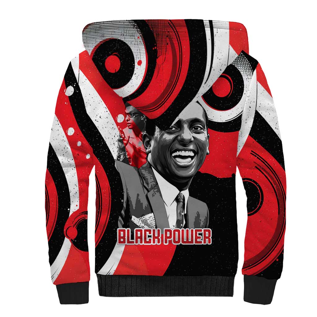 Stokely Carmichael Sherpa Hoodie Abstract Design Black Power Text Civil Rights Activist - African Pride