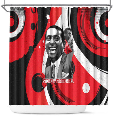 Stokely Carmichael Shower Curtain Abstract Design Black Power Text Civil Rights Activist - African Pride
