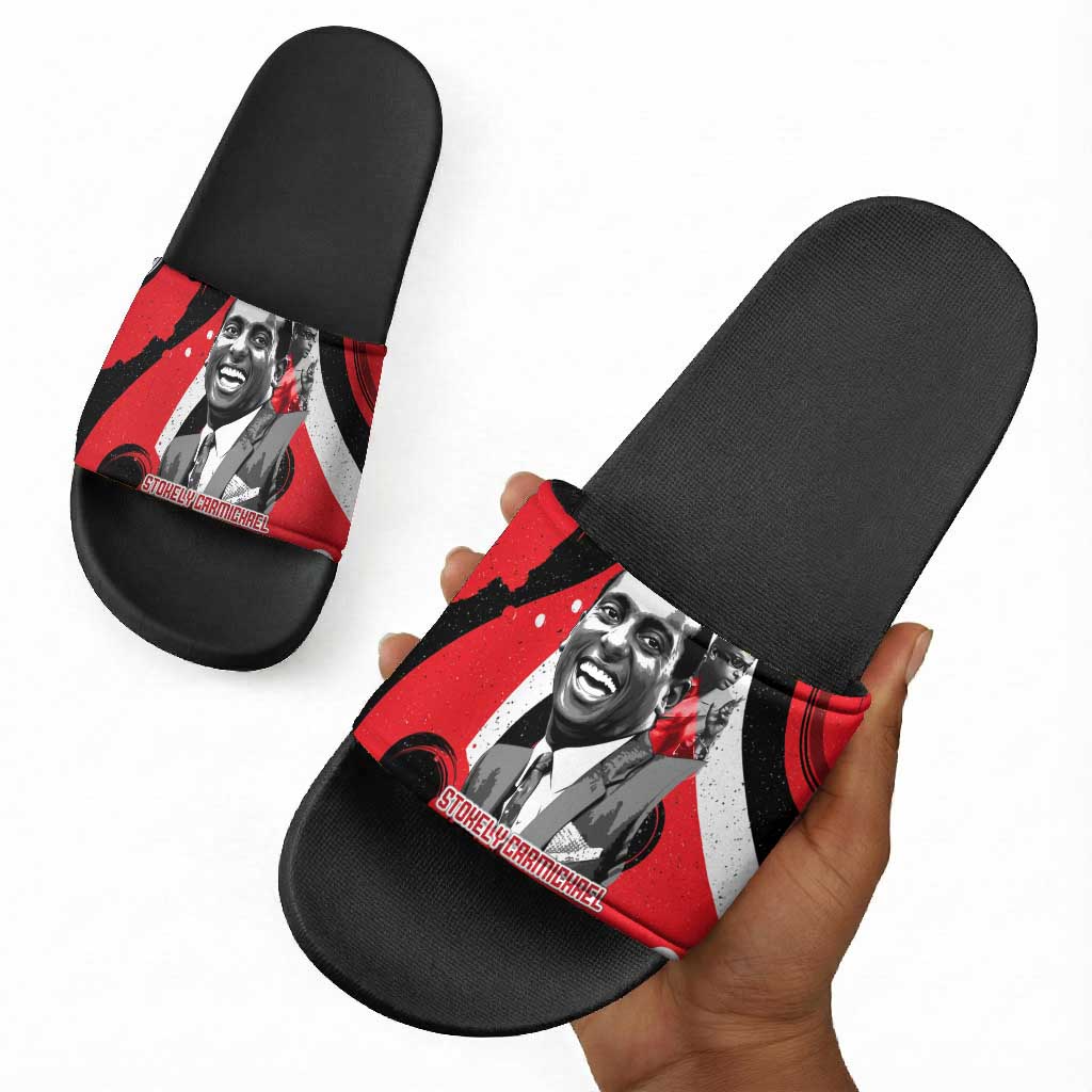 Stokely Carmichael Slide Sandals Abstract Design Black Power Text Civil Rights Activist - African Pride