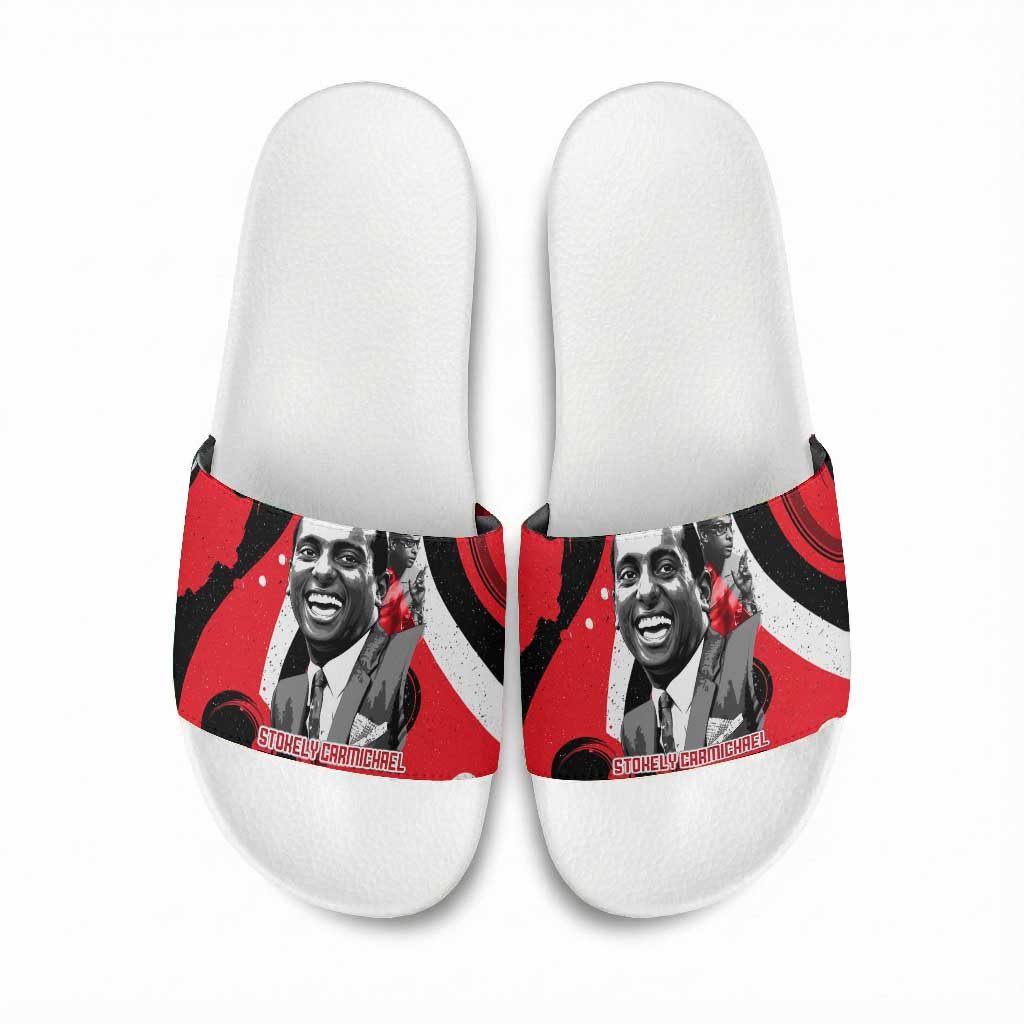 Stokely Carmichael Slide Sandals Abstract Design Black Power Text Civil Rights Activist - African Pride