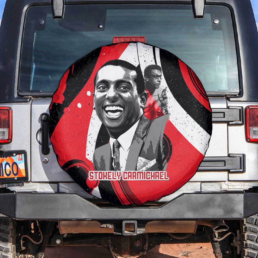 Stokely Carmichael Spare Tire Cover Abstract Design Black Power Text Civil Rights Activist - African Pride