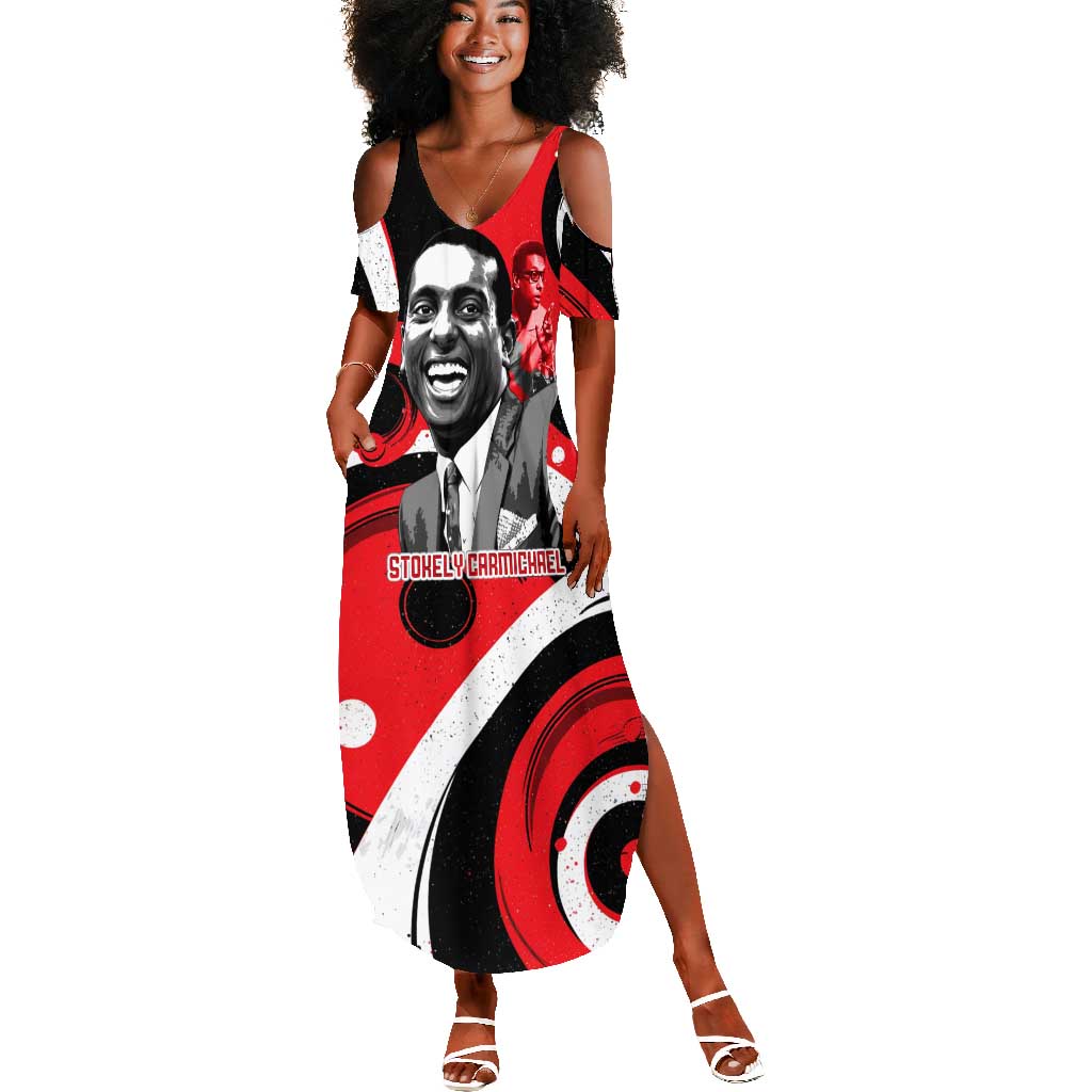 Stokely Carmichael Summer Maxi Dress Abstract Design Black Power Text Civil Rights Activist - African Pride