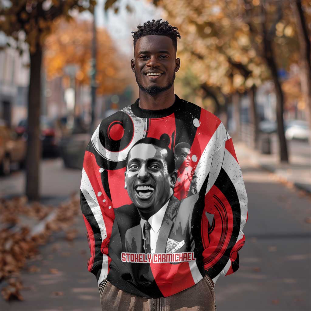 Stokely Carmichael Sweatshirt Abstract Design Black Power Text Civil Rights Activist - African Pride