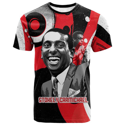 Stokely Carmichael T shirt Abstract Design Black Power Text Civil Rights Activist - African Pride