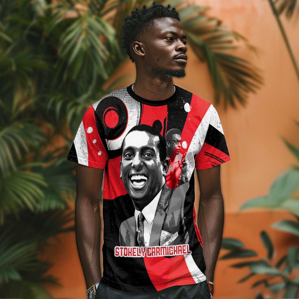 Stokely Carmichael T shirt Abstract Design Black Power Text Civil Rights Activist - African Pride