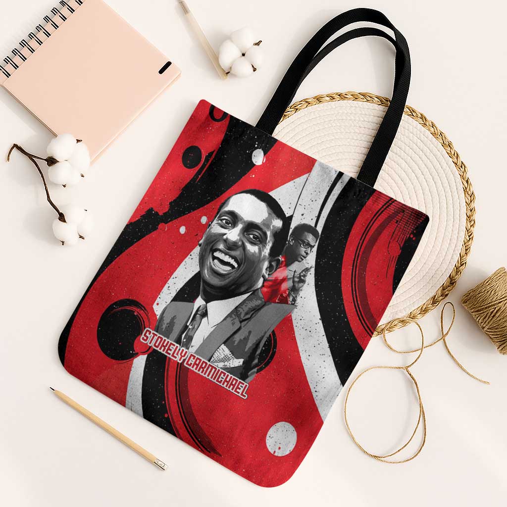 Stokely Carmichael Tote Bag Abstract Design Black Power Text Civil Rights Activist - African Pride